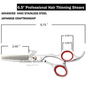 Venta directa de fábrica Nuevo diseño Tijeras de adelgazamiento de peluquero para diestros de acero inoxidable con 28 dientes Calidad de grado A + - Product Image 2