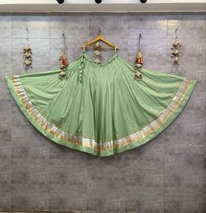 ผ้าคอตตอนพิมพ์ลายลูกไม้สไตล์อินเดียชุดแต่งกายสำหรับเทศกาล Navratri ผ้าคอตตอนแบบดั้งเดิม - Product Image 4