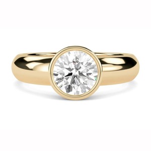 Round Diamond Bezel <b>Set</b> Engagement <b>Ring</b> 0.30 Ct Lab Grown Diamond In Platinum Special Occasion Party Wear - Product Image 3