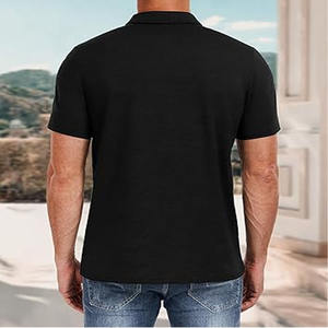 Polo para hombre y niño, 100% poliéster, tejido de secado rápido y logotipo personalizado, diseño negro sólido, venta al por mayor de Dress Sports - Product Image 3