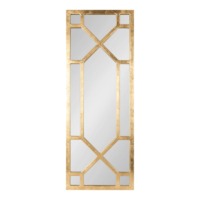 Miroir moderne à finition feuille d'or, motif Art Déco, design superposé, décoration glamour pour la maison, miroir carré haut, écologique, pour mariage