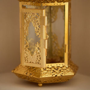 2025 Ramadan Decoration Lights Gold Moroccan Handmade Durable <b>Candle</b> <b>Holder</b> Lantern for Table and <b>Floor</b> Decor - Product Image 4