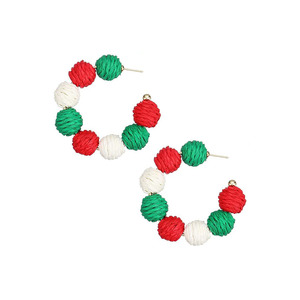 New Fashion Women's Christmas Earrings Ethnic Gold/Silver Plated Silk <b>Thread</b> Crystal Rhinestone <b>Beaded</b> Jewelry Best Gift Idea - Product Image 4