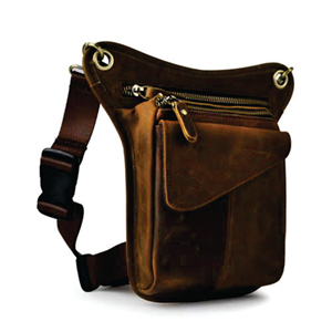 Cuero hombres diseño Casual café clásico hombro Sling Bag moda viaje Fanny cintura cinturón paquete pierna bolsa - Product Image 4