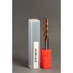 METALDUR 10*100 Fraise en cuivre plat à 4 cannelures 55HRC TiCN enduit 100% qualité supérieure - Product Image 1