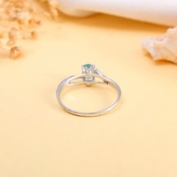 Bague de Fiançailles Solitaire en Argent 925S avec Topaze Bleue Naturelle (Pierre de Naissance de Décembre) – Bague de Promesse de Mariage Classique et Élégante pour Fête