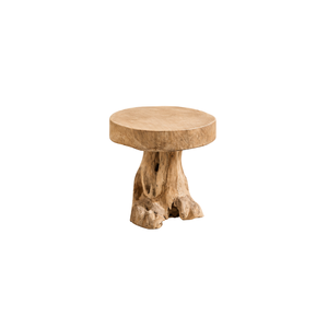ARTERRA Premium Teak Wood Mushroom Side <b>Table</b> Round Accent <b>Table</b> Modern Organic End <b>Table</b> for Living Room - Product Image 1