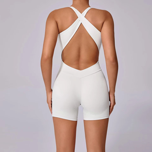 Combinaison de sport sexy une pièce grande taille pour la gym et le yoga, extensible dans les quatre sens, respirante, 100 % polyester, unisexe - Product Image 4