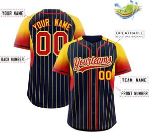 Maillot de baseball et softball personnalisé pour jeunes matériel de performance athlétique à séchage rapide tissu en maille avec bouton en sergé brodé de softball américain - Product Image 4