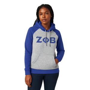 Zeta Phi Beta Gris Corps Bleu Manches Raglan Pull À Capuche Grec Sororité Vêtements Personnalisé Divine Neuf HBCU Vie Vêtements - Product Image 1
