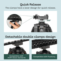 Trépied inversé professionnel Fanaue avec tête sphérique intégrée monobloc pour la chasse, le tir vidéo, charge élevée 35 kg