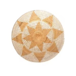 Ensemble de table artisanal de haute qualité de napperons ronds en jonc de mer napperon tissé fleuri fabriqué au Vietnam jacinthe d'eau - Product Image 2