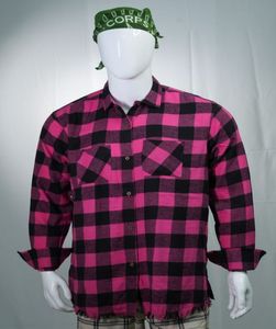 Chemise personnalisée en flanelle 100% coton biologique pour hommes Conception à carreaux à séchage rapide et lavable avec manches longues Respirant à la mode - Product Image 1