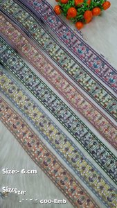 Ribete de Encaje Bordado Floral Multicolor Hecho a Medida para Prendas Étnicas Boho y Proyectos de Manualidades, Borde de Diseñador de Alta Calidad - Product Image 2