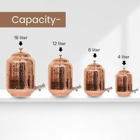Dispensador de Agua Matka de Cobre Puro de 8 Litros con Logotipo Personalizado, Jarra con Grifo de Latón Niquelado
