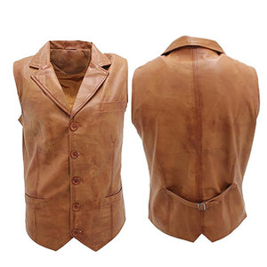 Produit le plus vendu Gilet en cuir PU pour hommes dans un style différent pour les hommes Gilet en cuir de couleur unie pour l'extérieur - Product Image 6