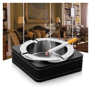 Solid Metal & Lather <b>Ashtray</b> with Table Ware Home Office Smoking Accessories Creative Customizable Living Room Trendy <b>Ashtray</b> - Product Image 3