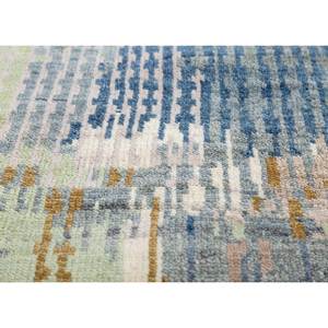 พรมขนสัตว์ถักมือ Blythe Blue Classic ขนาด 9x12 ฟุต ลายสี่เหลี่ยมแบบนามธรรม สำหรับปูพื้นบ้าน ห้องนอน และทางเดิน - Product Image 3