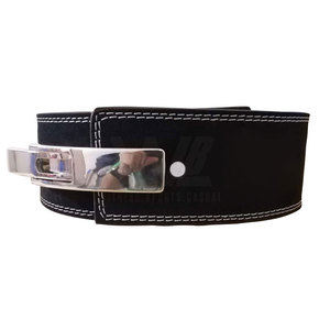 Ceinture de soutien en cuir de vachette robuste antidérapante avec boucle à levier en acier pour hommes et femmes, idéale pour la musculation, l'haltérophilie et le bodybuilding - Product Image 1
