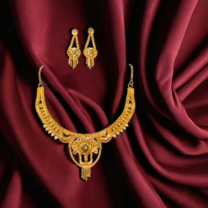 Buy Necklace Earrings <b>Set</b> with 22K <b>Gold</b> Plated Unique Style Women Wear Necklace Earrings <b>Set</b> <b>Jewelry</b> By Exporters - Product Image 3