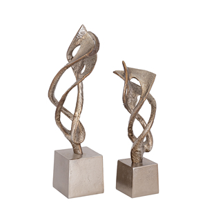 Conjunto de escultura de Metal de diseño trenzado hecho a mano abstracto moderno, decoración del hogar, estatuas de aluminio, artesanía de Metal - Product Image 1