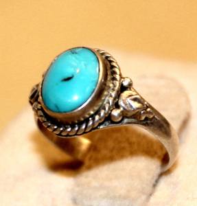 เครื่องประดับชาติพันธุ์ทำด้วยมือแหวนพลอยเทอร์ควอยส์ลดกระหน่ำของขวัญสำหรับผู้หญิงสาย925เงินตามสั่ง - Product Image 6