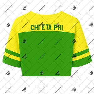 Custom Greek Chi Eta Phi Sorority Clothing Organic Cotton Striped <b>Lace</b> Jersey Shirt - Product Image 2