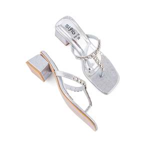 Sandales à talons argentées fantaisie FN0733 Chappal - Product Image 1