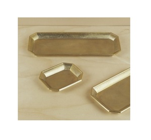 Vaisselle dernier modèle couleur or plateau de service alimentaire lot de 3 plateaux en métal de qualité supérieure fabriqués à la main à bas prix - Product Image 1