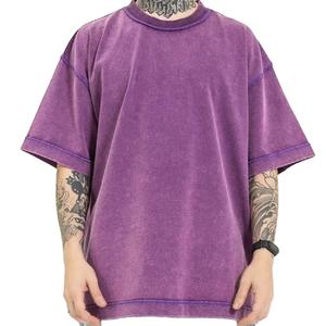 T-shirt Homme 100% Coton Oversize Délavé à l'Acide Effet Vieilli Grammage Lourd Personnalisable Respirant Vente en Gros Lavage Vintage - Product Image 2