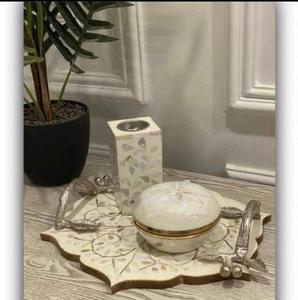 Brûleur d'encens perle Sadaf avec design coquillage pour encens arabe parfumé à la lavande et à la bergamote Ambergris - Product Image 1