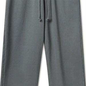 <b>Men's</b> Gray Vintage Straight Woolen Elastic Waist Drawstring Sweatpants Midweight Cotton <b>Pants</b> Autumn Style - Product Image 4