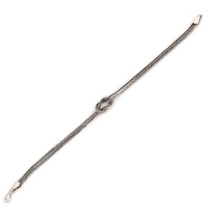 Bracelet tennis en argent sterling 925 avec chaîne queue de renard et nœud d'amour, accessoire de mode - Product Image 2