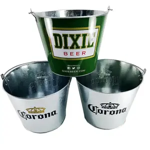 Cubos de hielo de estaño, tinas, Enfriador de vino, enfriadores de botellas, cubos portátiles, Enfriador de cerveza, cubos de estaño personalizados de acero inoxidable Retro