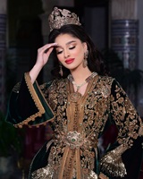 Kraliyet Fas Vintage Kaftanı El İşi İşlemeli Saten Boncuklu Desenli Premium Kalite Lüks Resmi Gece Partisi Çevre Dostu