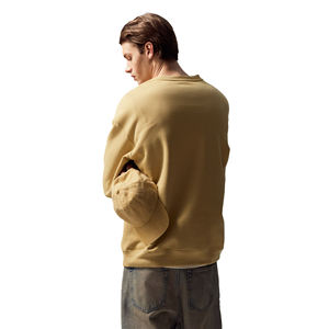 Sweat-shirt uni jaune de luxe pour homme, col rond, hiver 2025, haute qualité, 100% coton, écologique, 300g, pour impression personnalisée - Product Image 2