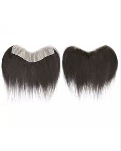 100% reemplazo de cabello indio humano Frontal tamaño de tapa grande encaje transparente largo V bucle frontal línea de cabello zona frontal parcial doble - Product Image 3