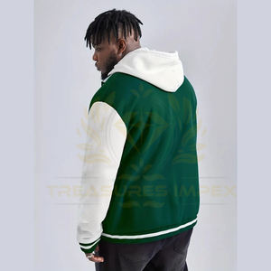 Chaqueta de béisbol de lana de lona a la moda informal para hombre con cuello levantado raglán de gran tamaño chaqueta de lana cálida primavera Otoño Invierno - Product Image 5