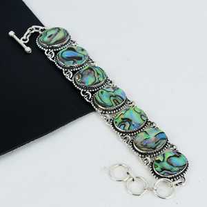 Pulsera hecha a mano de concha de abulón, joyería de plata de ley 925, pulsera antigua, joyería elegante para regalo, regalo de aniversario para mujer - Product Image 2