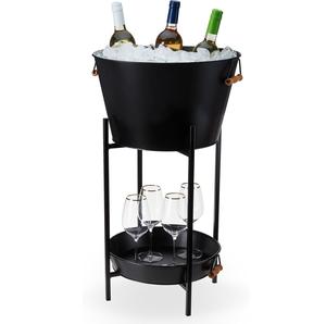 Virgin Craft grand acier galvanisé noir écologique 5L boisson fête baignoire poignées support en fer | Refroidisseur de boissons en métal en gros - Product Image 1