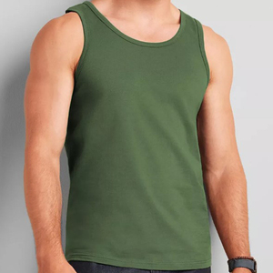 Trendy Men's Eco-friendly 100% Cotton Solid Color Casual Sleeveless Spaghetti Strap Adjustable Crop Tank Tops Summer <b>Clothes</b> - Product Image 2