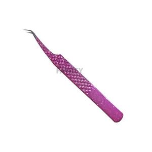 Meilleure qualité Pointe en fibre non magnétique 45 DEGRÉS Extension de cils Pince à épiler 12cm poids 16.5g Couleur violette - Product Image 1