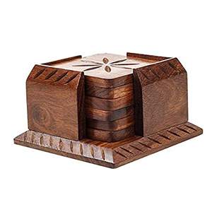 Wholesale Personalized Kitchen Square and Round Bamboo Wood <b>Coasters</b> Walnut Cup Mat Wooden <b>Drink</b> <b>Coaster</b> Wholesale Supplier - Product Image 4