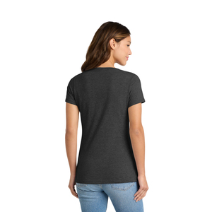 T-shirt classique à col en V pour femmes |   Haut en coton confortable |   Conception personnalisée OEM et commandes en gros - Product Image 5