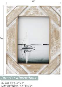 Marco DE FOTOS 4x6 Cuadro de madera desgastado rústico Granja Vertical Horizontal - Product Image 5