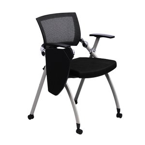 Bambi 02 GXVP68003 Mesh Back Folding Office <b>Chair</b> Lift Staff <b>Chair</b> with <b>Table</b> Wheels Foam Fabric PU Material for Workshop - Product Image 1
