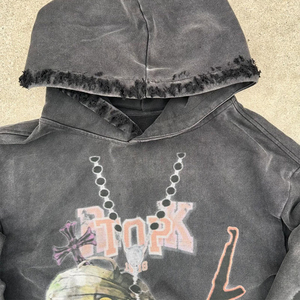 เสื้อฮู้ดดี้ผู้ชายแบบหนาพิเศษ สไตล์วินเทจฟอกสี  รับผลิตตามสั่ง พิมพ์ลายด้วยเทคนิค DTG  แบบทำสีซีด  สำหรับผู้ชาย - Product Image 4