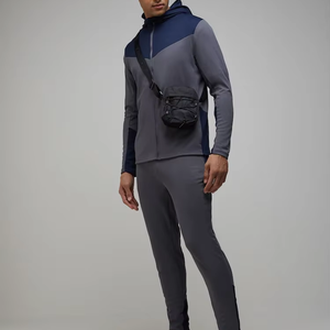 Ensemble de survêtement athlétique élégant pour homme, veste et pantalon respirants à séchage rapide pour la salle de sport, la course à pied et les vêtements décontractés - Product Image 1