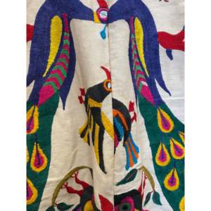 Abrigo Vintage para Mujer, Modelo M, 100% Algodón, Decoración Bordada con Rayas de Pavo Real, Tejido Transpirable para Otoño e Invierno - Product Image 5