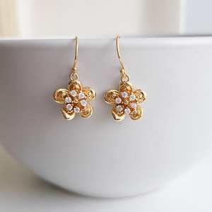 Emerald Natural Sterling <b>Silver</b> Dainty Flower <b>Huggie</b> <b>Earrings</b> Gifts for Her - Product Image 6